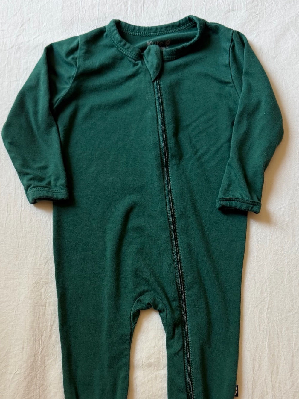 Kyte Baby 3-6M Forest Green Bamboo Footie Zipper Pajamas